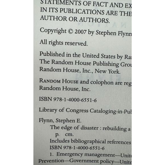The Edge of Disaster by Stephen Flynn (Hardcover) - Picture 7 of 7